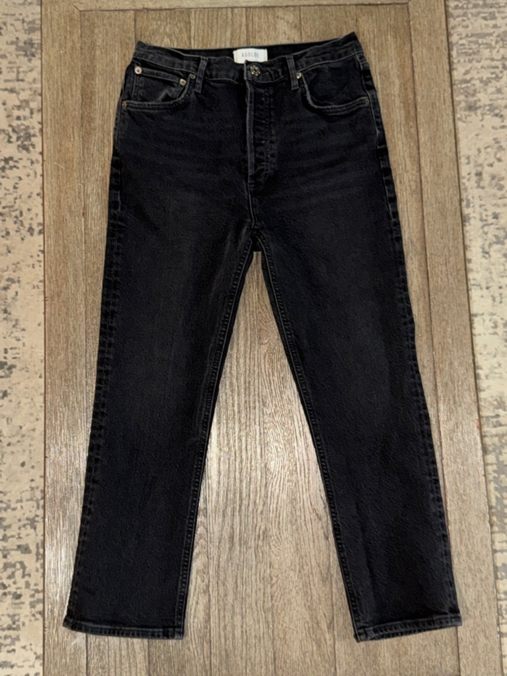 AGOLDE Riley High Rise Straight Crop Jeans Panoramic